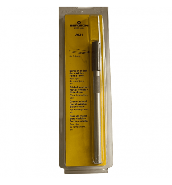 Bergeon Widia Chisel with Hard Metal Blade, 6 mm x 0.5 mm