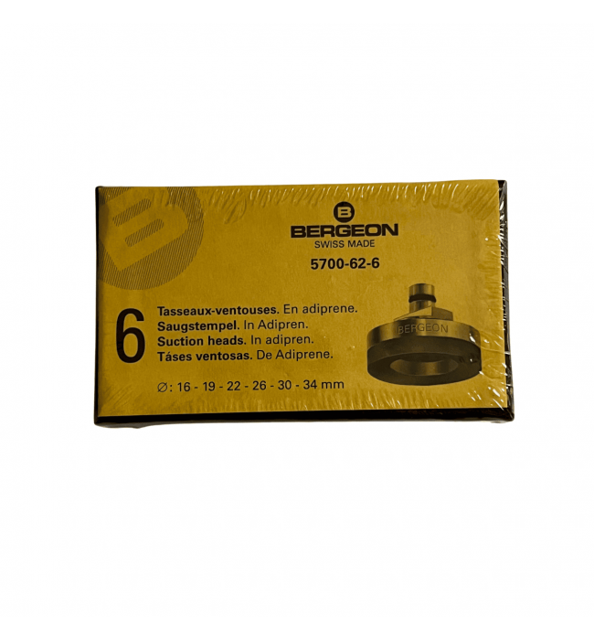Комплект всмукателни глави Bergeon 5700-62-6, мек адипрен, 6 части, Ref. 5700-62-6
