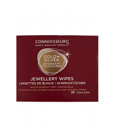 Connoisseurs Jewellery Wipes - Dry Cleaning Cloths for Gold and Precious Stones