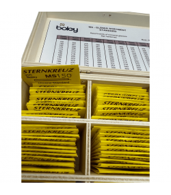 Sternkreuz MS Mineral Watch Glass Assortment - 100 pcs with Wooden Box by Boley