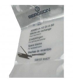 Bergeon 30080-A-10 DI 0.50 mm Steel Screwdriver Blades - Pack of 10