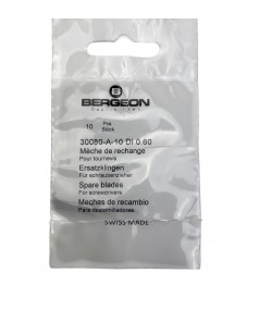 Bergeon 30080-A-10 DI 0.60 mm Steel Screwdriver Blades - Pack of 10