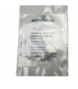 Bergeon 30080-A-10 DI 0.80 mm Steel Screwdriver Blades - Pack of 10