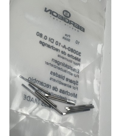 10 броя резервни стоманени остриета Bergeon 30080-A-10 DI 0.80