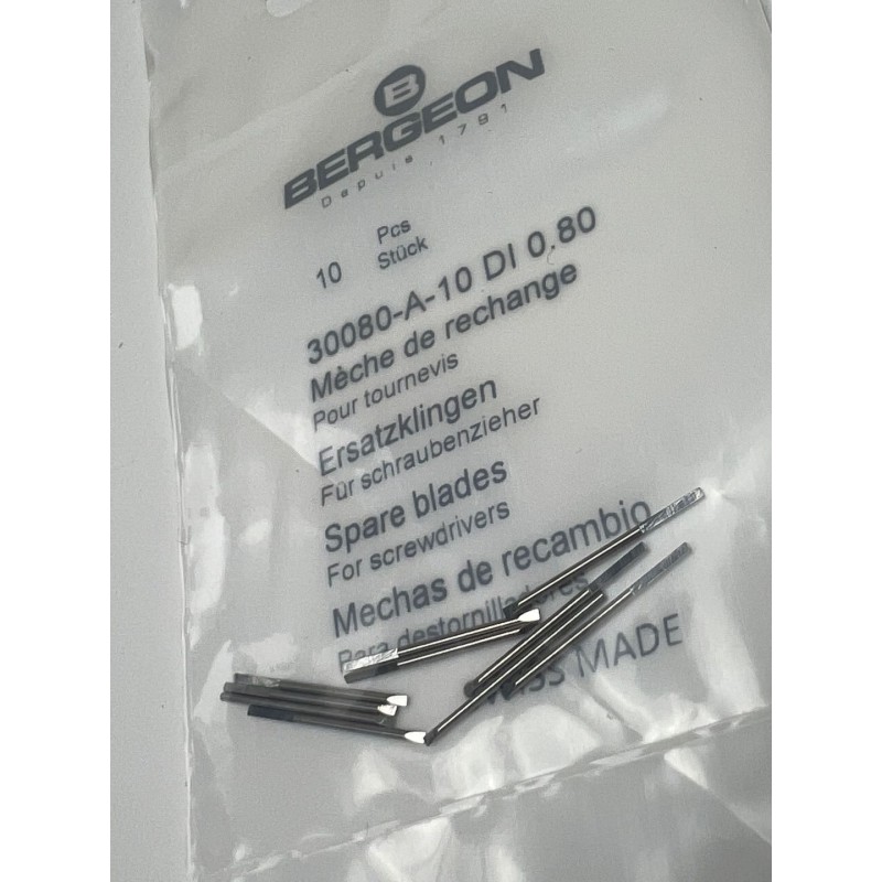 10 броя резервни стоманени остриета Bergeon 30080-A-10 DI 0.80 10 броя резервни стоманени остриета Bergeon 30080-A-10 DI 0.80