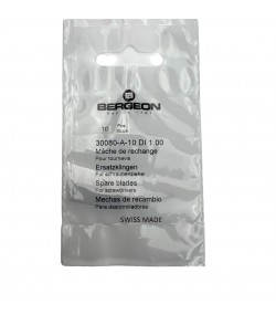 Bergeon 30080-A-10 DI 1.00 mm Steel Screwdriver Blades - Pack of 10