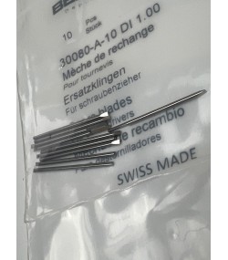 Bergeon 30080-A-10 DI 1.00 mm Steel Screwdriver Blades - Pack of 10