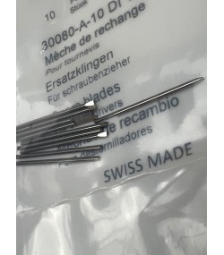 Bergeon 30080-A-10 DI 1.00 mm Steel Screwdriver Blades - Pack of 10