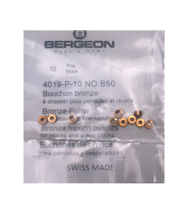 10 броя латунни втулки за часовници Bergeon 4019-P-10 No B50
