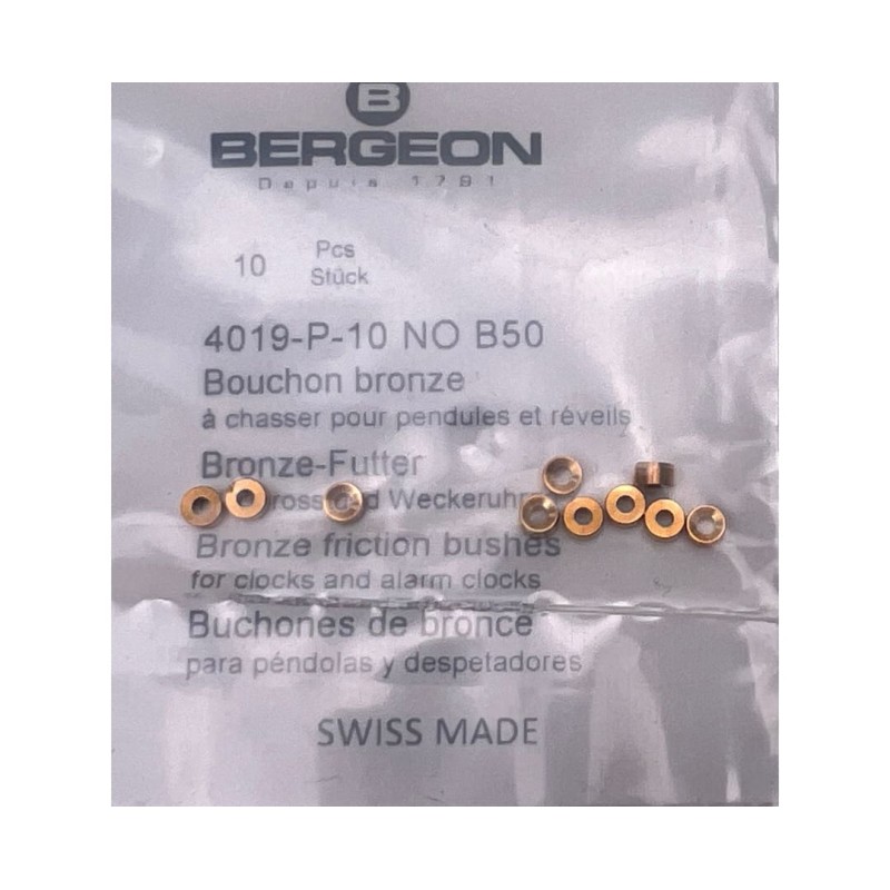 10 броя латунни втулки за часовници Bergeon 4019-P-10 No B50 10 броя латунни втулки за часовници Bergeon 4019-P-10 No B50