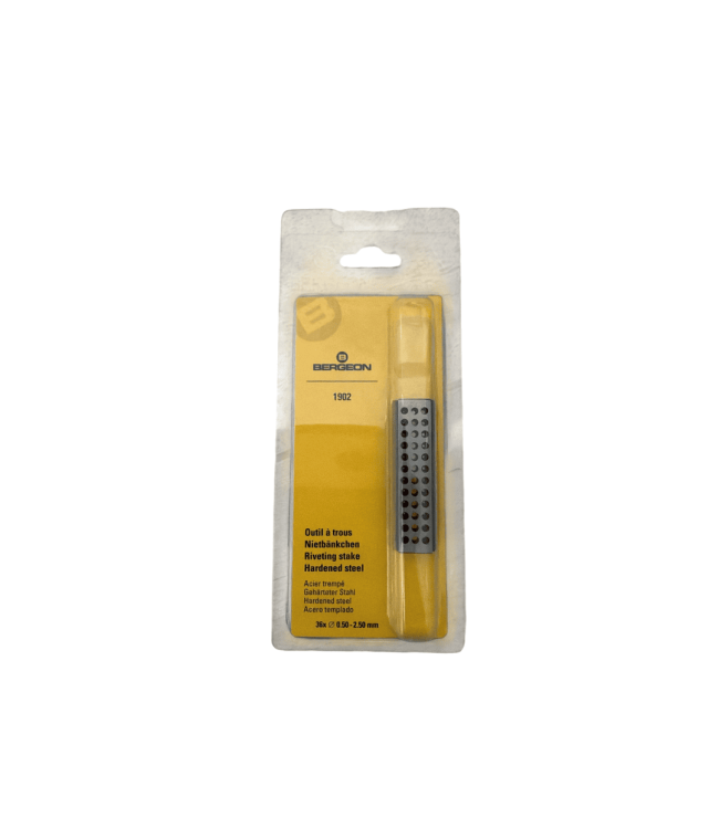 Bergeon 1902 Hardened Steel Hole Plate with 36 Holes (0.50-2.50mm)