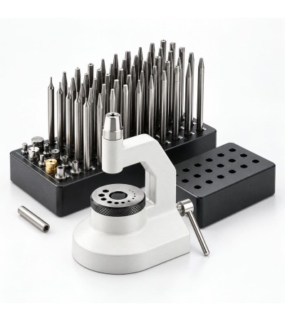 Bergeon 15285-B Professional Riveting and Staking Machine with 50 Punches and 10 Stakes