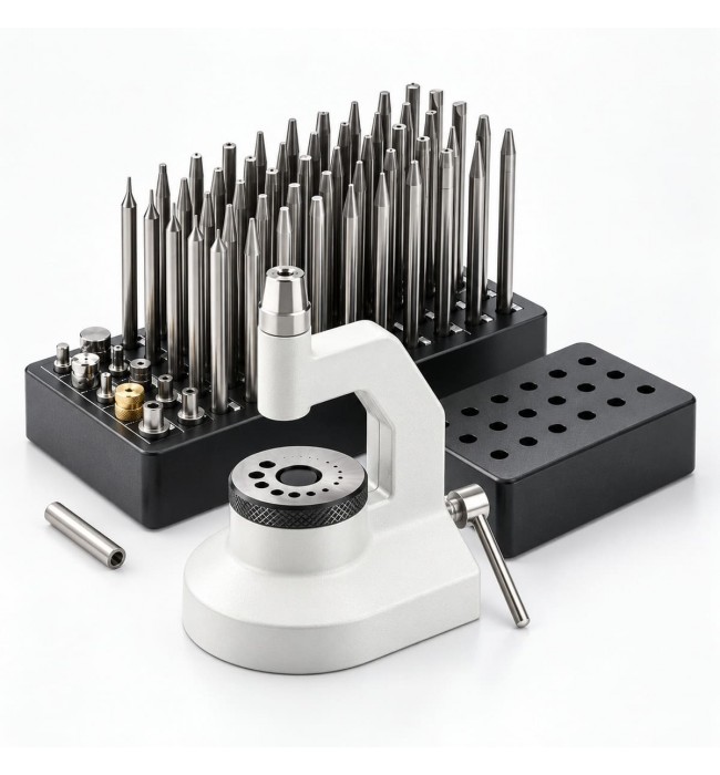 Bergeon 15285-B Professional Riveting and Staking Machine with 50 Punches and 10 Stakes