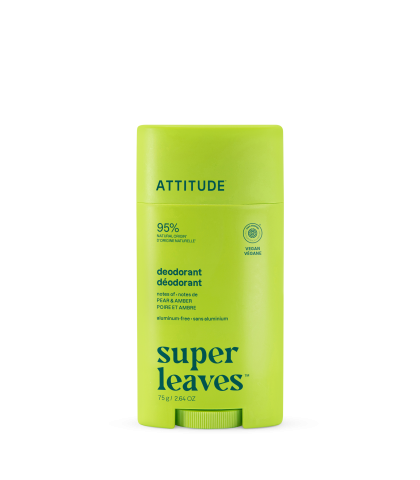 ATTITUDE Super Leaves Deodorant, Pear & Amber, 75 g