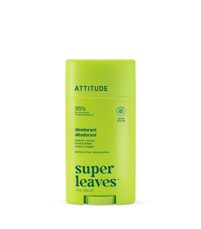 ATTITUDE Super Leaves Deodorant, Pear & Amber, 75 g