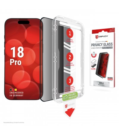 DISPLEX Privacy Screen Protector 10H for iPhone 18 Pro MountMaster