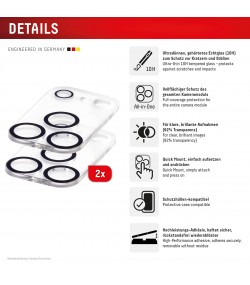 DISPLEX Full Cover Camera Lens Glass for iPhone 18 Pro, 10H, 2-Pack
