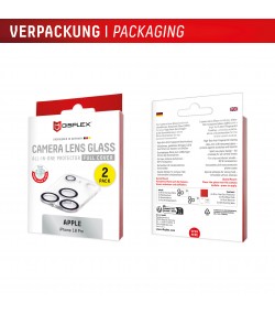 DISPLEX Full Cover Camera Lens Glass for iPhone 18 Pro, 10H, 2-Pack