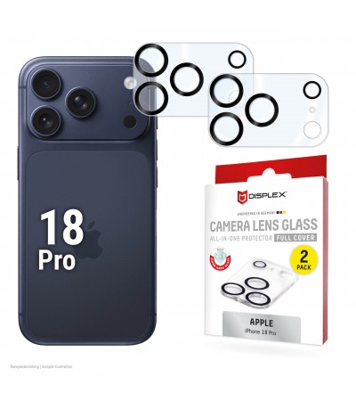 DISPLEX Full Cover Camera Lens Glass for iPhone 18 Pro, 10H, 2-Pack