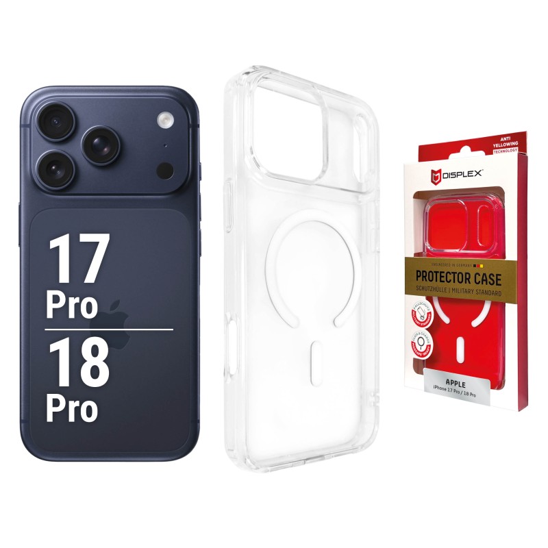 Прозрачен защитен кейс DISPLEX за iPhone 18 Pro / 17 Pro, MagSafe Прозрачен защитен кейс DISPLEX за iPhone 18 Pro / 17 Pro, MagSafe