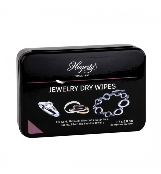 Hagerty Jewellery Dry Wipes for Silver, Gold and Stones 25 pcs