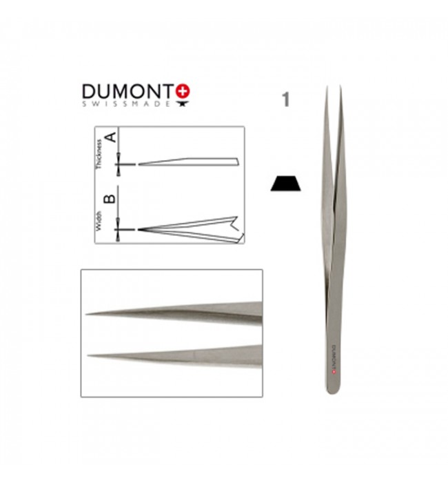 Пинсета Dumont Dumoxel #1 антимагнитна стомана 120 мм