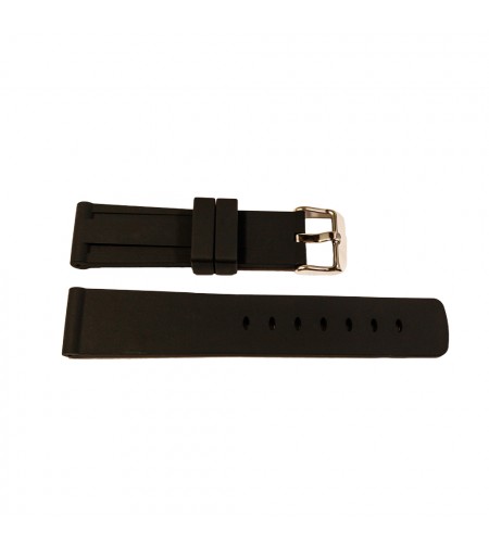 Black Silicone Diver Watch strap wi ...