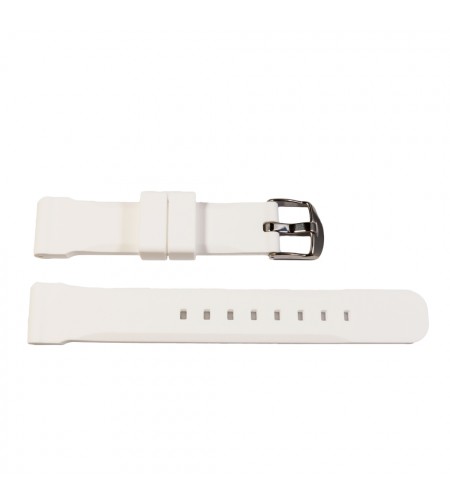 Chrono white silicone watch strap w ...