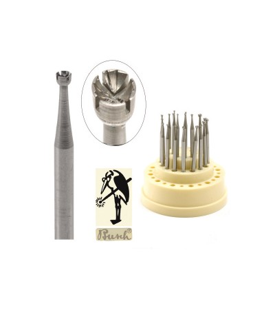 TWINCUT Busch 411 CCC concave burs 12 pieces 0,80 – 2,00mm