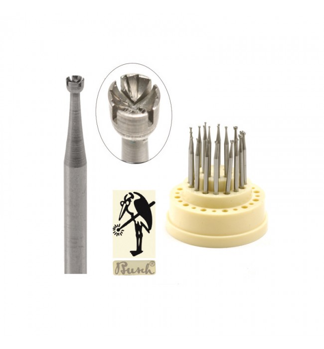 TWINCUT Busch 411 CCC concave burs 12 pieces 0,80 – 2,00mm