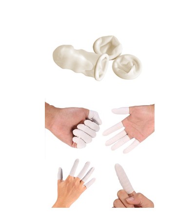 Natural latex rubber finger cots watchmaker Size M 100 pcs