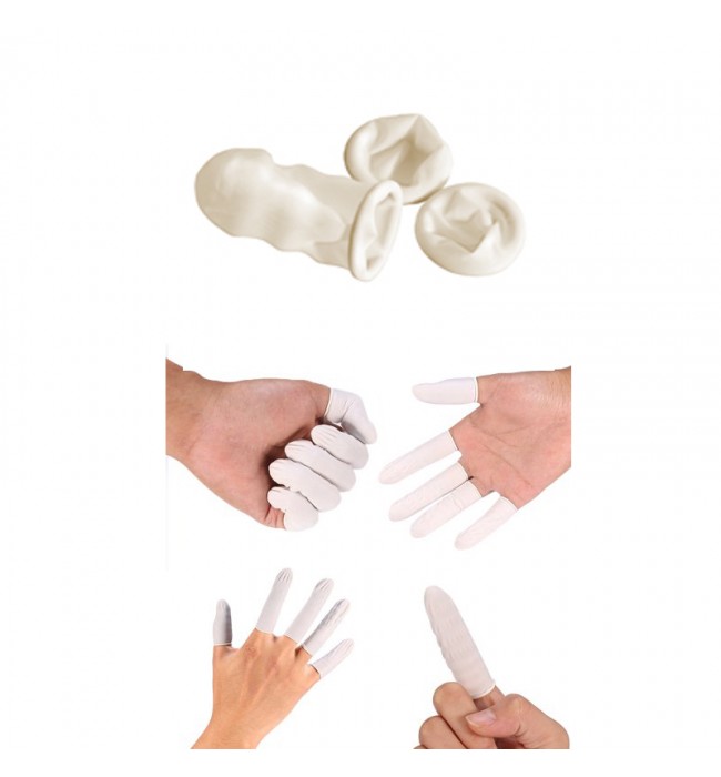 Natural latex rubber finger cots watchmaker Size L 100 pcs