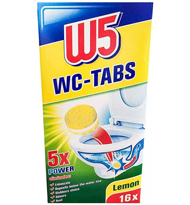 W5 WC Tabs Lemon 16x in Box toilet cleaner