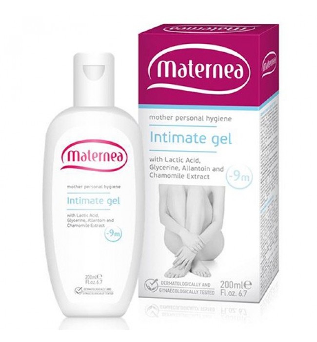 Maternea Mother Skin Care Feminine Wash Intimate Gel with Lactic Acid, Glycerine, Allantoin & Chamomile Extract 200ml / Maternea Intimate Gel 200 ml