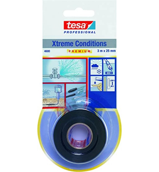 tesa 4600 Self Amalgamating Tape for Extreme Conditions, 25mm x 3m - Black