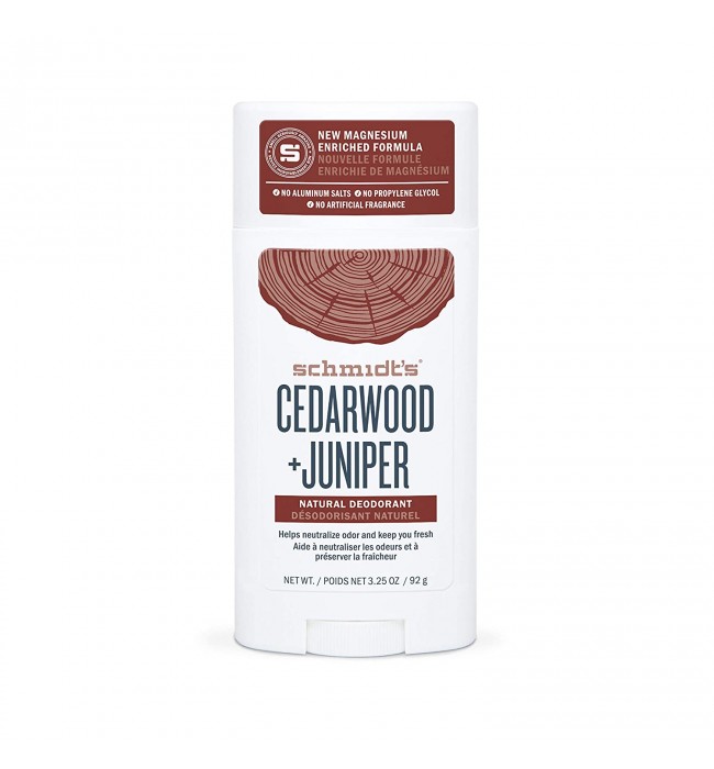 Schmidt's Deodorant Stick, Cedarwood + Juniper, 3.25 Ounce 92 gr.