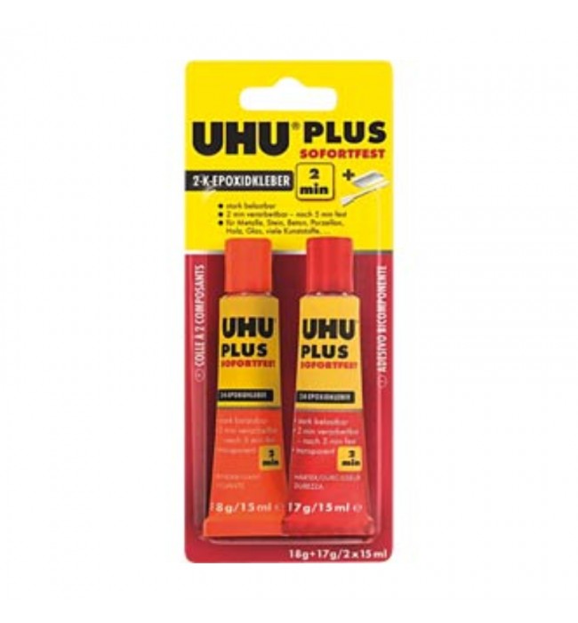 UHU 2-component adhesive plus instant resistant, super fast and crystal clear 2K adhesive, 35 g