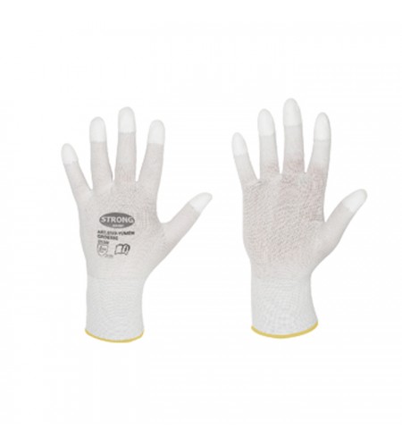 Work gloves with PU fingertips for  ...