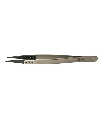 Boley stainless steel tweezers with carbon fibre points 130mm