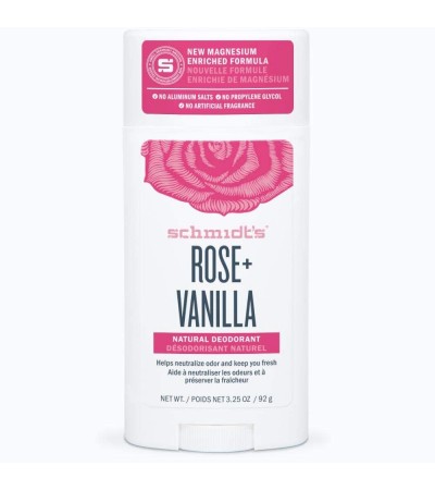 Schmidt's Natural Deodorant Stick Rose & Vanilla 92g