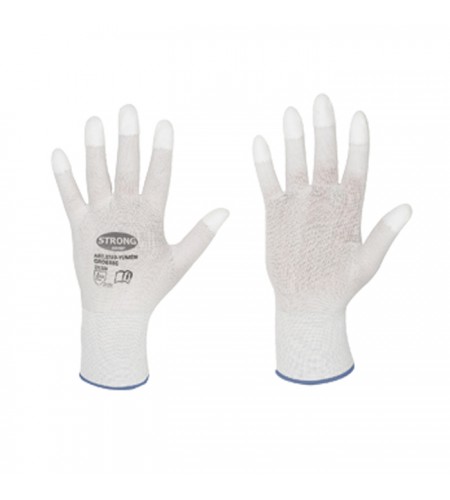 Work gloves with PU fingertips for  ...