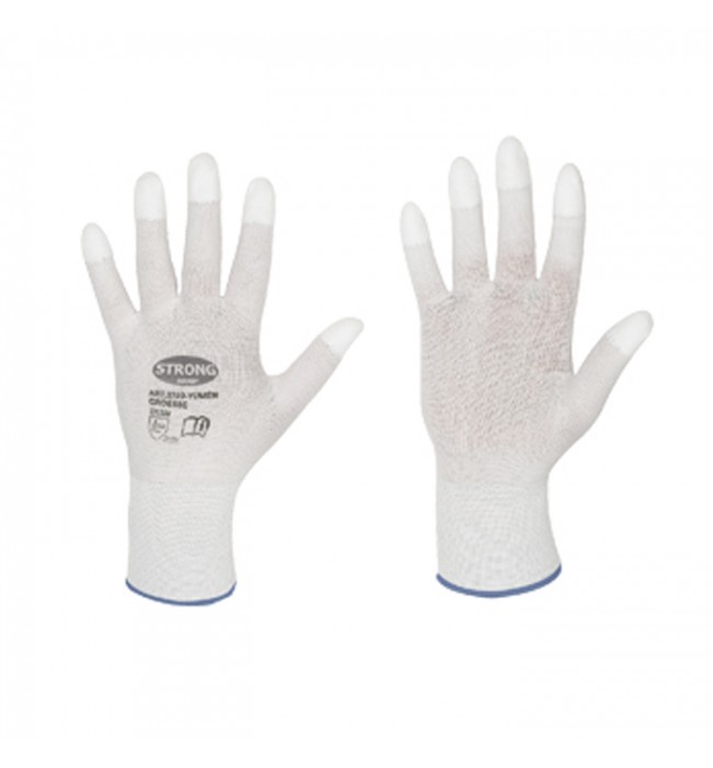Work gloves with PU fingertips for goldsmiths and watchmakers for polishing L