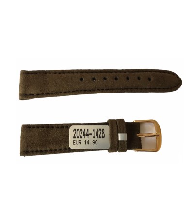 Amaretta brown leather strap for ladies watches 14mm