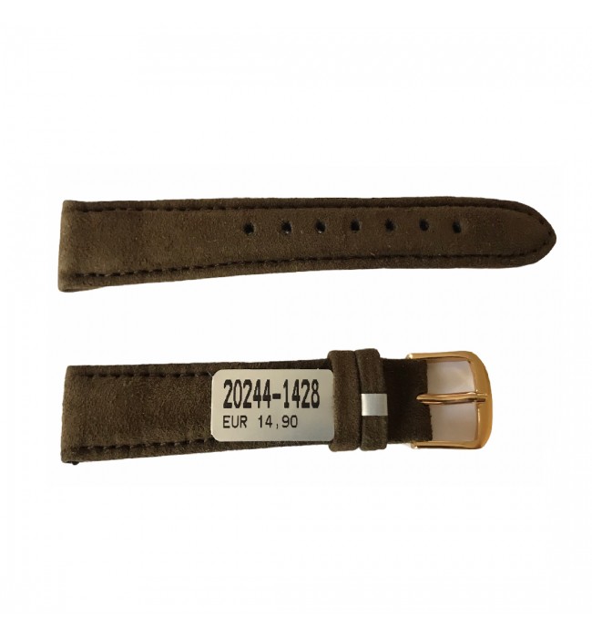 Amaretta brown leather strap for ladies watches 14mm