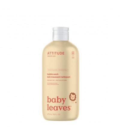 Baby Leaves Bubble Wash – Pear Nectar, ATTITUDE