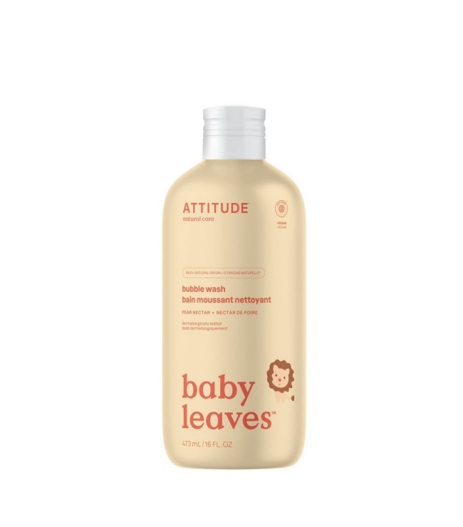 Baby Leaves Bubble Wash – Pear Nectar, ATTITUDE