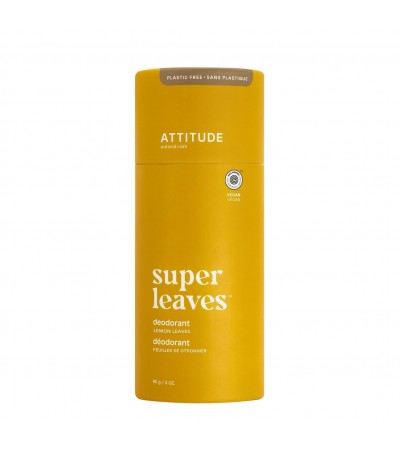 ATTITUDE Super Leaves, Plastic Free Deodorant, Lemon Leaves