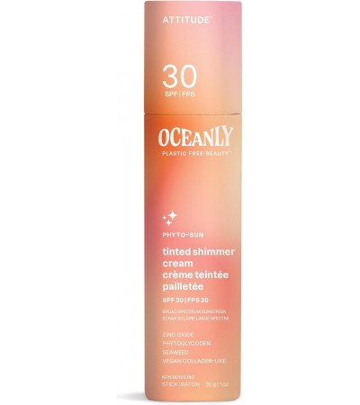 ATTITUDE Oceanly PHYTO-SUN Tinted, Shimmer Face Sunscreen Cream SPF 30