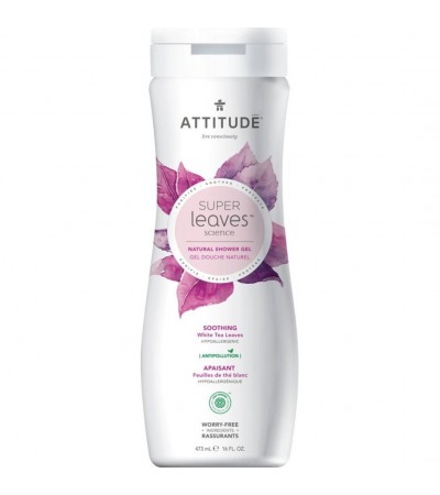 Moisturizing Shower Gel, White Tea Leaves, Super Leaves, ATTITUDE