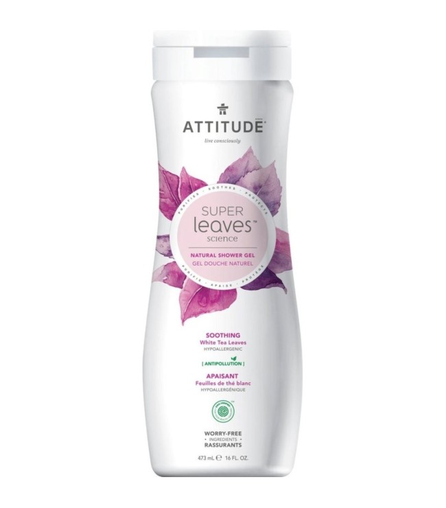Moisturizing Shower Gel, White Tea Leaves, Super Leaves, ATTITUDE